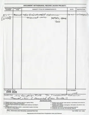 The Presidential Advance Manual, 1971