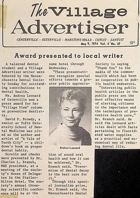 Award presented to local writer