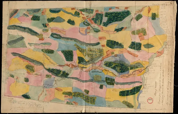 Plan of Monson made by Aaron Bliss, dated 1831