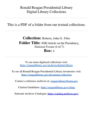 JGR/Article on the Presidency, National Forum (4 of 7)