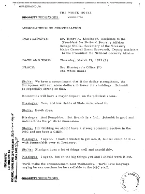 March 29, 1973 - Kissinger, Treasury Secretary George Shultz