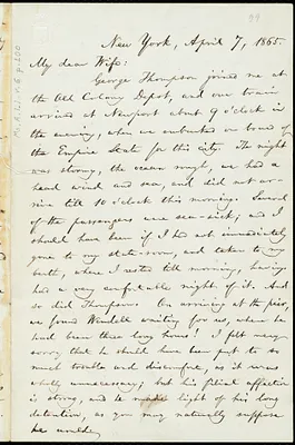Letter from William Lloyd Garrison, New York, to Helen Eliza Garrison, April 7, 1865
