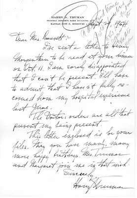 Letter from Harry S. Truman to Eleanor Roosevelt