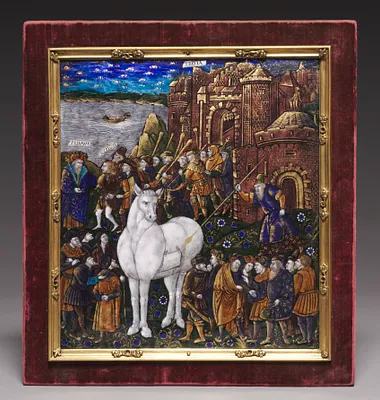 Plaque Depicting the Trojan Horse from the Aeneid