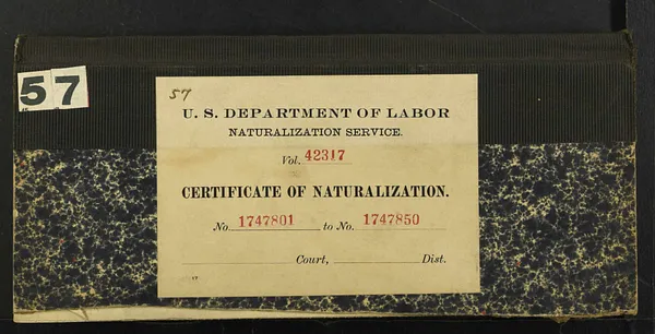 Volume 57, Certificates 1747801 - 1747850, 1922-1923