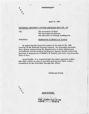 National Security Action Memorandum No. 35 Deployment of IRBM's to Turkey