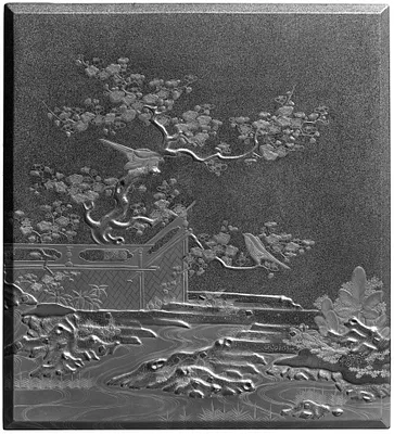 Garden scene with nightingales