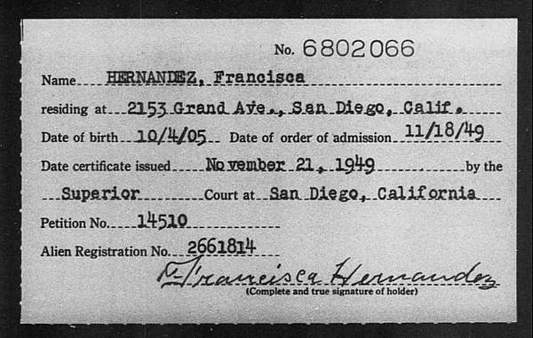 Hernandez, Francisca - 1949