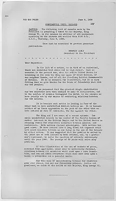 Remarks of the President in proposing a toast to King George the Sixth of England