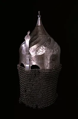 Turban Helmet with Neck Guard of Mail and Nose Guard