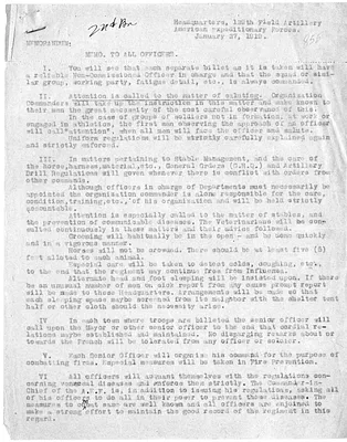 Memorandum to All Officers from Captain Newell T. Paterson