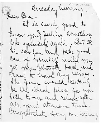 Letter from Arry M. Calhoun to Bess W. Truman