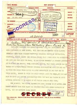 Telegram from Edwin A. Locke, Jr. to James A. Jacobson
