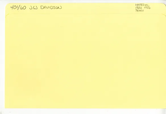 401/60 J.W. Davidson Material 1920, 1936 Peary