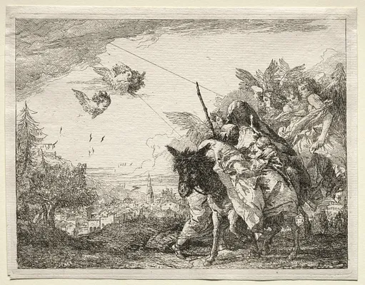 Flight into Egypt:  Joseph Pausing to Gaze at the Infant Christ