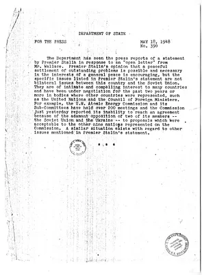 Department of State Press Release