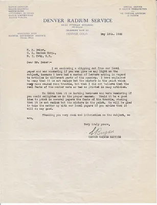 Letters Received to H.H. Baker [H.H. Barker], May 16, 1928