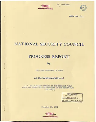 National Security Council Progress Report by the Under Secretary of State on the Implementation of United States Policies and Programs in the Economic Field Which May Affect the War Potential of the Soviet Bloc (NSC 104/2)