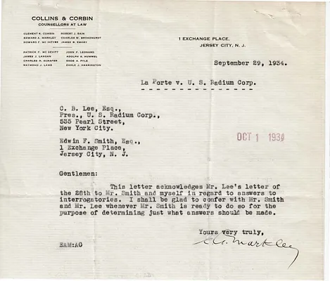 Letters Received to Edwin F. Smith, C.B. Lee, September 29, 1934