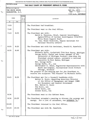 President Gerald R. Ford's Daily Diary, May 24, 1975