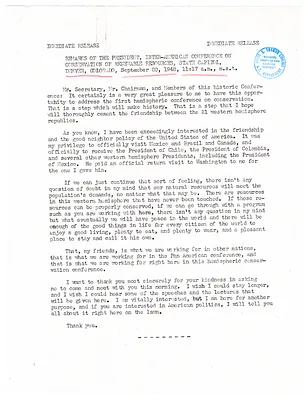 Press Release, Speech of President Harry S. Truman, Denver, Colorado