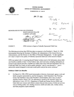 [Office of Personnel Management-Child Care] [loose]