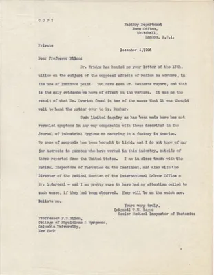 Letters Sent to Professor F.B. Flinn [Dr. Frederick B. Flinn], December 4, 1925