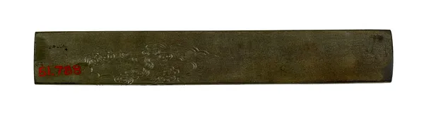 Kozuka with a Bat and Crescent Moon in Clouds