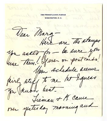 Letter from Bess W. Truman to Margaret Truman
