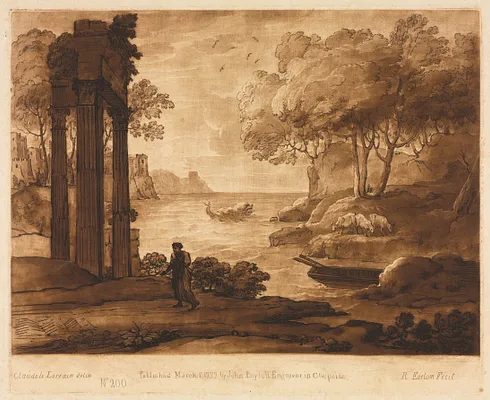 Liber Veritatis:  No. 200, A View on the Sea Shore, with the Story of Jesus