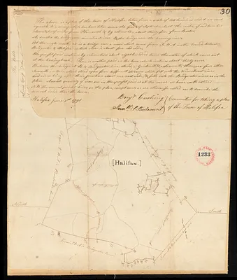 Plan of Halifax, surveyor's name not given, dated June 1, 1795.