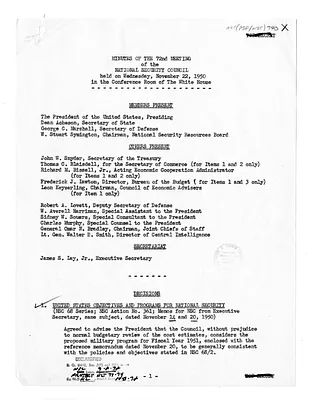 Minutes of the Seventy-Second Meeting of the National Security Council