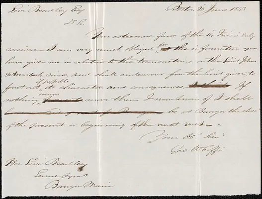 L. Bradley to George Coffin, 14 June 1843