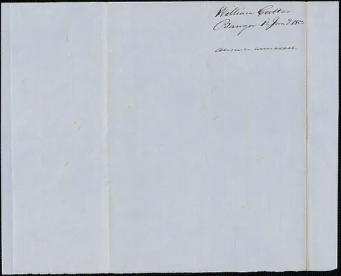 William Cutter to George Coffin, 12 January 1850