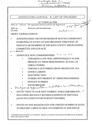 Seattle Testimony and Talking Points [October 30-31, 2000] [1]