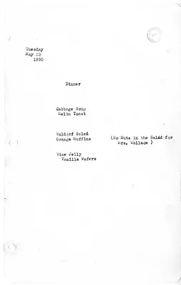 White House Dinner Menu