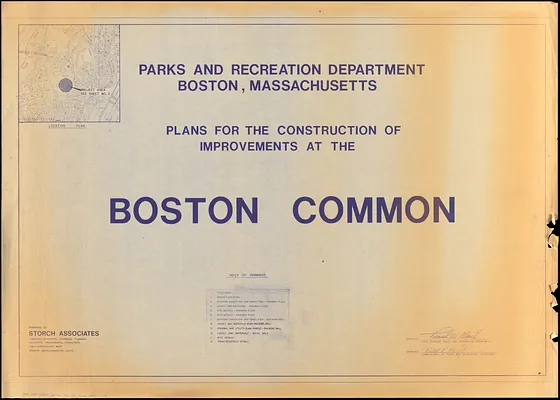 Plan for the construction of improvements at the Boston Common