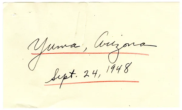 Press Release, Speech of President Harry S. Truman, Yuma, Arizona