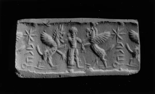 Cylinder Seal with a Contest Scene and an Inscription