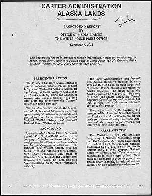 Alaska Lands Background Report