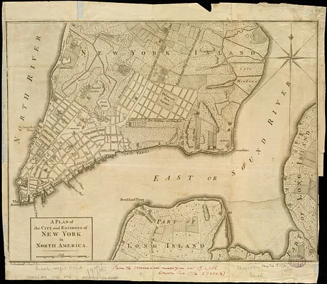 A plan of the city and environs of New York in North America