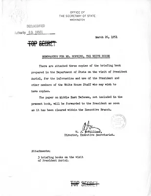 Memorandum from W. J. McWilliams to William J. Hopkins