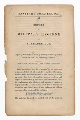 Report A: Report on Military Hygiene and Therapeutics