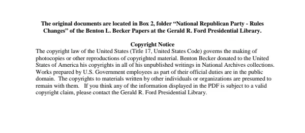National Republican Party - Rules Changes