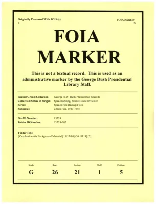 [Czechoslovakia Background Material] 11/17/90 [OA 8318] [3]