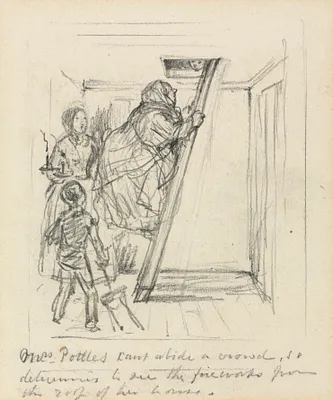 Sketch for "Mrs. Pottles Can't Abide a Crowd"
