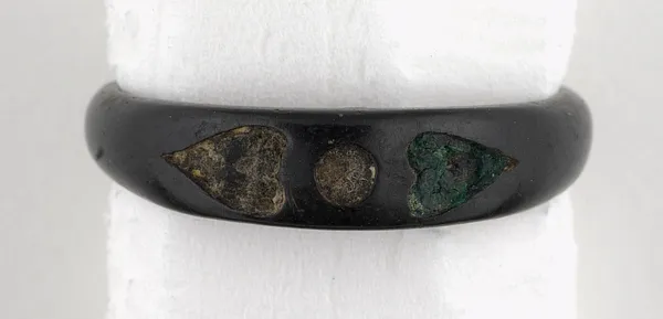 Black Ring with Hearts