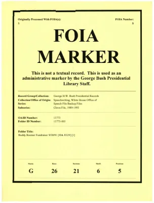 Buddy Roemer Fundraiser 9/30/91 [OA 8329] [1]