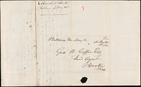 Marshall Preston to George Coffin, 16 May 1833