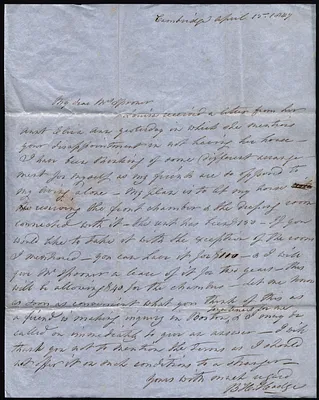 B.H. Hedge to Mary Spooner April 15 1847